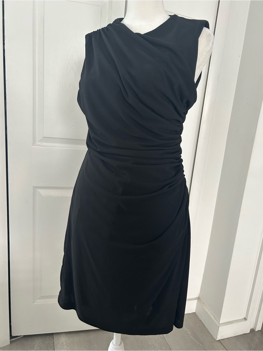 Zara Classic Black Draped Sheath Dress